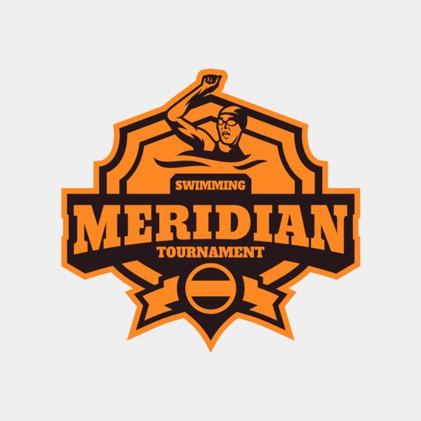 Meridian Tournament Swimming logo template Thumbnail